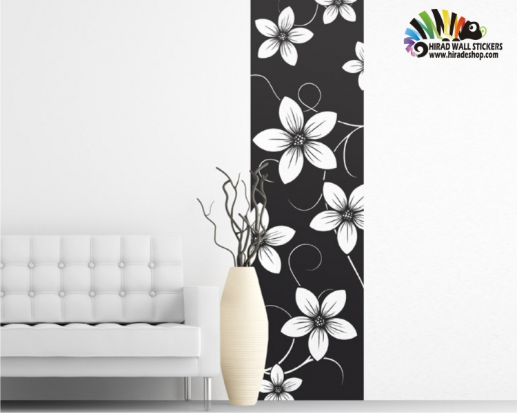 استیکر و برچسب دیواری گل ستونیfhower wall stickers کد h416