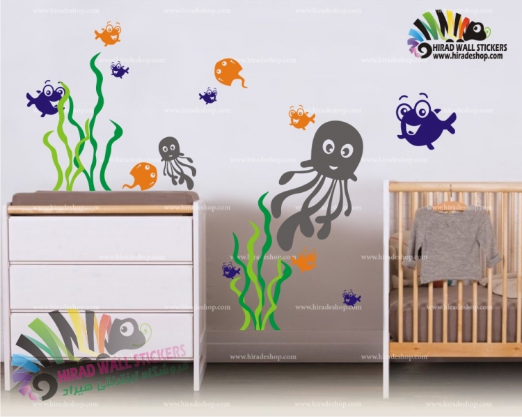 استیکر دیواری اتاق کودک دنیای زیر آب حیوانات اقیانوس Under Water World Wallstickers کد h1004 استیکر دیواری اتاق کودک دنیای زیر آب حیوانات اقیانوس Under Water World Wallstickers کد h1004
