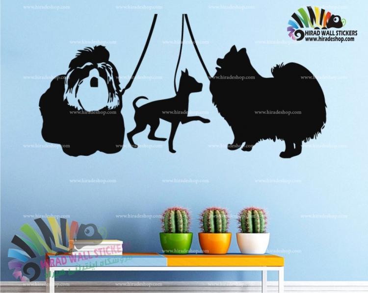 استیکر و برچسب دیواری پت شاپ سگ ها Pet Shop Dogs Wallstickers کد h1376