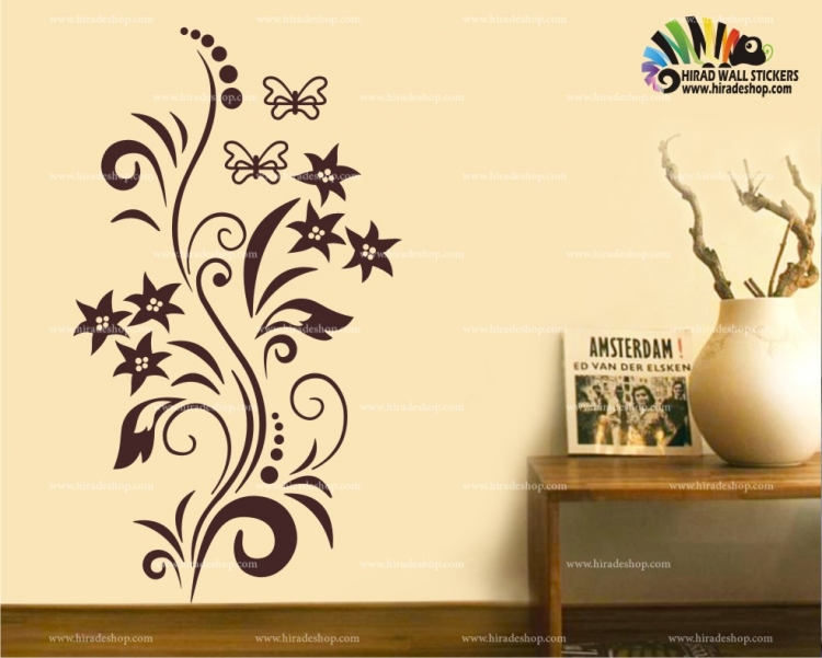 استیکر و برچسب دیواری گل و پروانه کد h526 استیکر و برچسب دیواری گل و پروانه کد h526