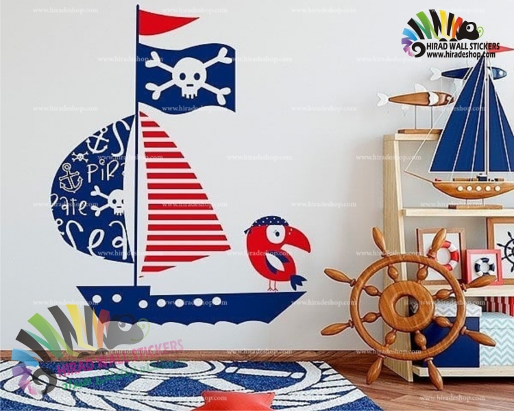 استیکر دیواری اتاق کودک کشتی بادبانی دزدان دریایی Pirates Sailing Ship Wallstickers کد h1080 استیکر دیواری اتاق کودک کشتی بادبانی دزدان دریایی Pirates Sailing Ship Wallstickers کد h1080