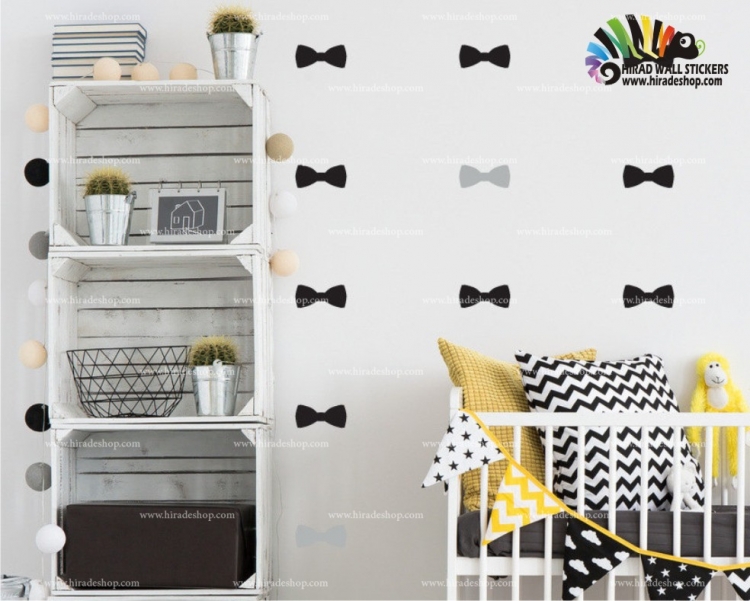 استیکر تکرارشدنی پاپیون bow wall stickers کد h494 استیکر تکرارشدنی پاپیون bow wall stickers کد h494