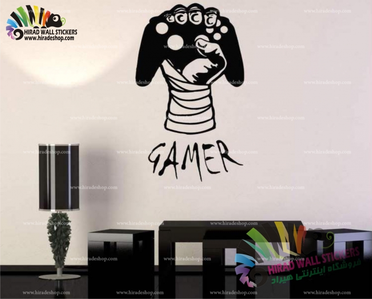 استیکر و برچسب دیواری گیم نت و کلوپ و بازی گیمر Gamer Wallstickers کد h1239