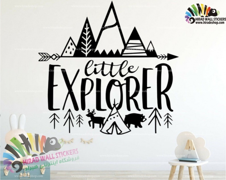  استیکر و برچسب دیواری اتاق کودک سرخپوستی کاوشگر کوچولو  Little Explorer Wallsticker کد h1572