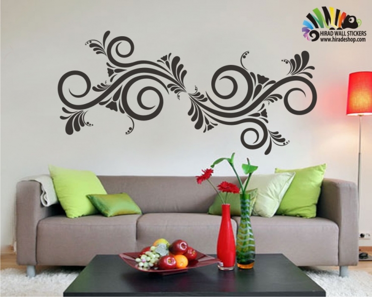 برچسب دیواری گل اسپورت قرینه flower wall stickersکد h304