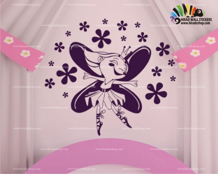 استیکر فرشته بال دار و شکوفه کد h519 استیکر فرشته بال دار و شکوفه کد h519