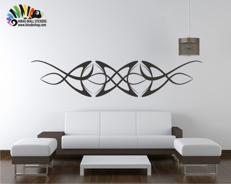 برچسب دیواری طرح مواج اسپرت هندسی کد h103