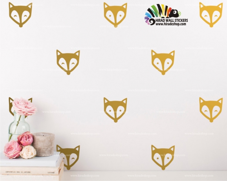 استیکر اتاق کودک روباه تکرارشدنی fox wall sticker کد h484
