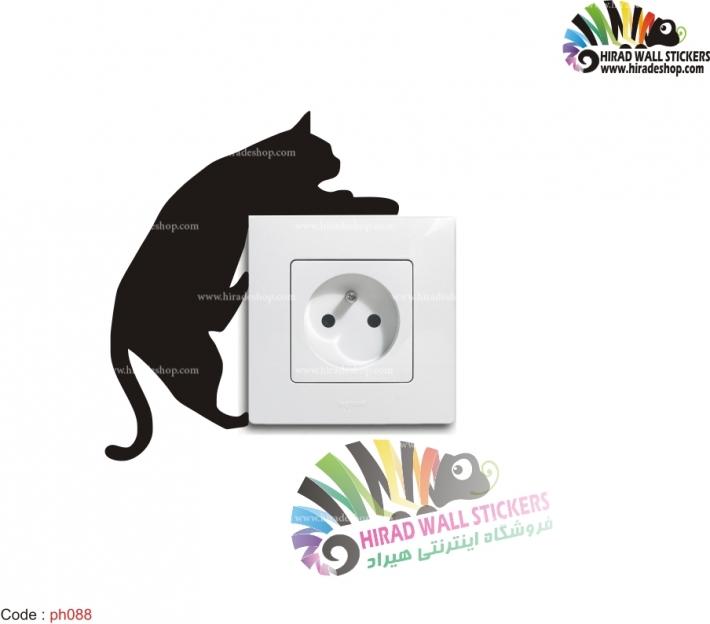 استیکر کلید و پریز گربه Cat Wallstickers کد h2449