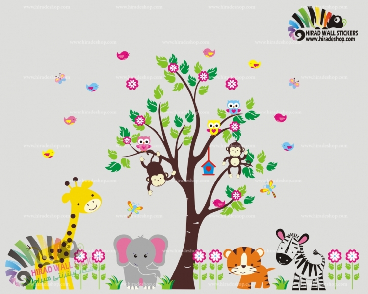 استیکر جنگل حیوانات ، animals jangle کد h886 استیکر جنگل حیوانات ، animals jangle کد h886