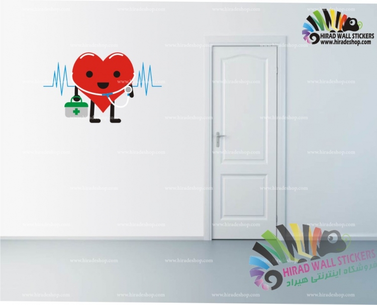 استیکر دیواری پزشکی متخصص قلب و عروق ضربان قلب Cardiologist Heart Beat Wallstickers کد h649