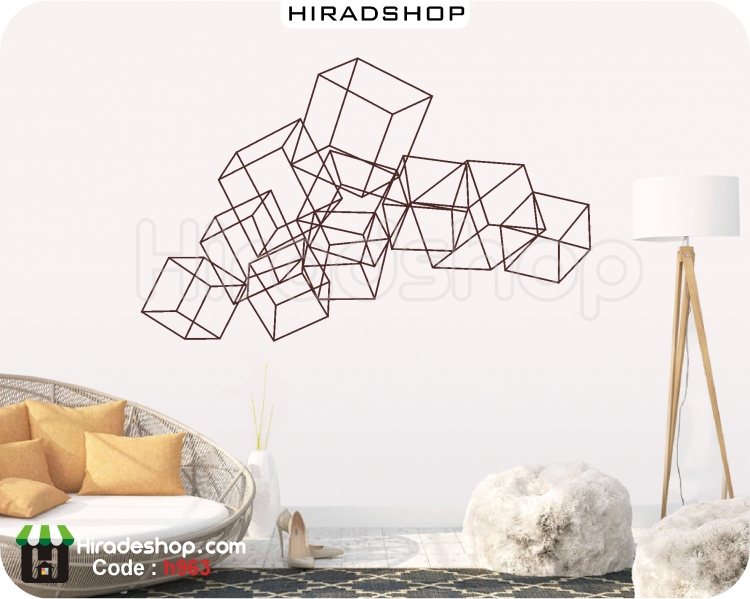 استیکر مکعب مربع سه بعدی Square Cube 3D Wallstickers کد h963 استیکر مکعب مربع سه بعدی Square Cube 3D Wallstickers کد h963