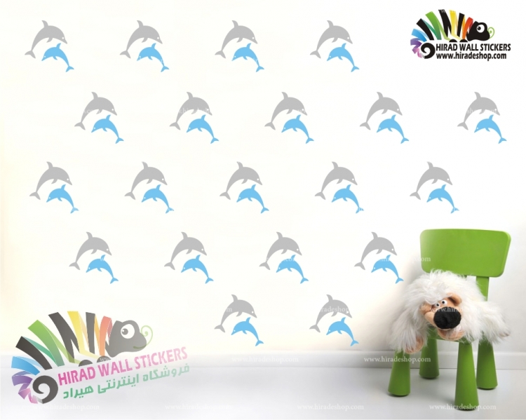 استیکر دیواری پک تکرار شونده دلفینها Dolphins Wallstickers کد h846 استیکر دیواری پک تکرار شونده دلفینها Dolphins Wallstickers کد h846