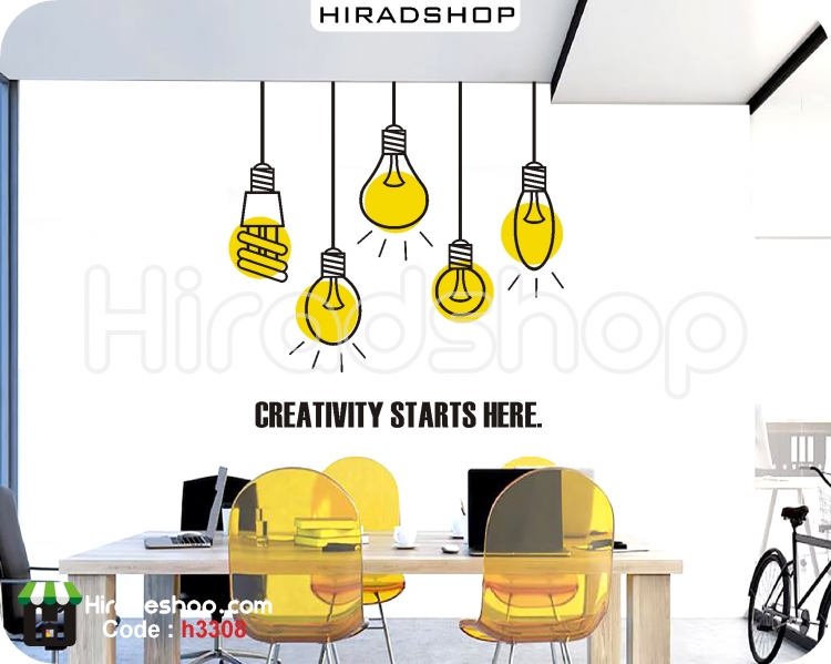 استیکر انگیزشی اینجا خلاقیت شروع میشود motivation wallstickers کد h3308 استیکر انگیزشی اینجا خلاقیت شروع میشود motivation wallstickers کد h3308