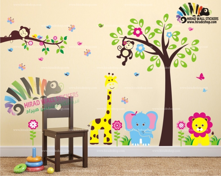 استیکر اتاق کودک و نوزاد جنگل حیوانات کدh593 استیکر اتاق کودک و نوزاد جنگل حیوانات کدh593