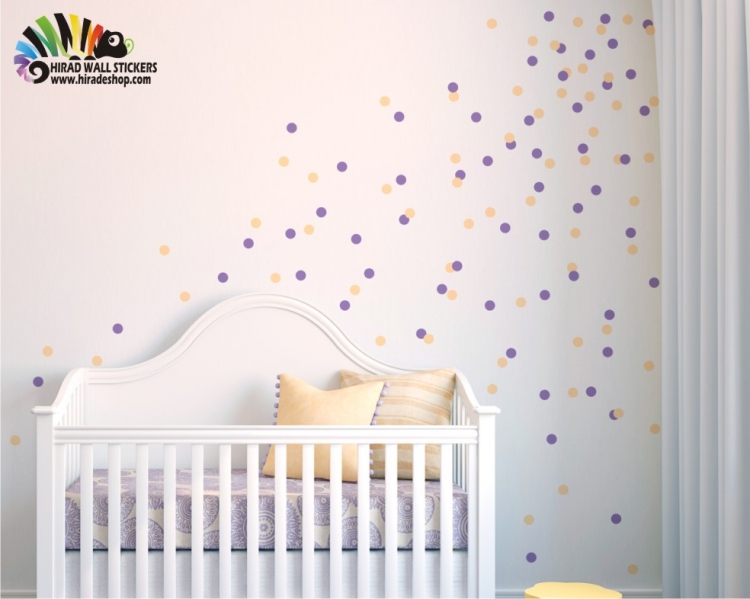 استیکر و برچسب دیواری اتاق کودک پک تکرار شونده دایره Circle Repetitive Pack Wallstickers کد h423