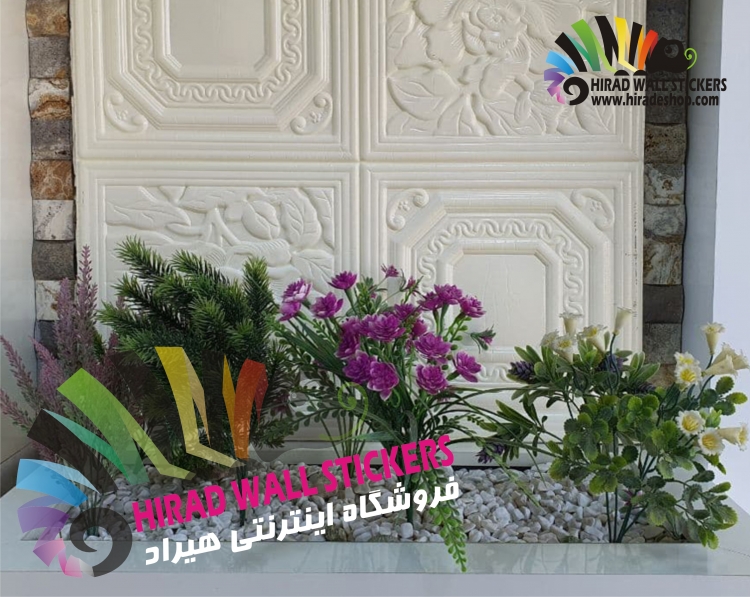دیوار پوش فومی پشت چسبدار ایرانی طرح کلاسیک سفید