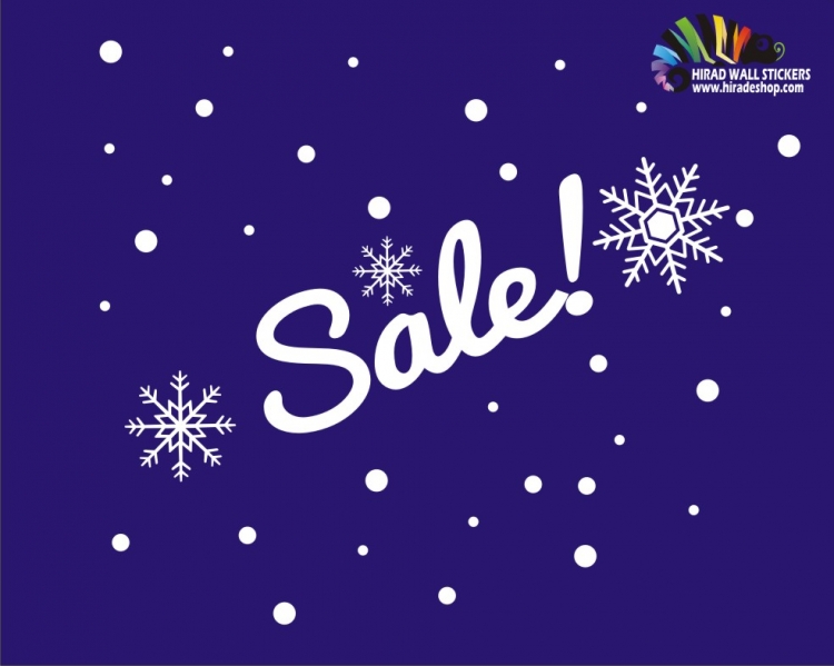 برچسب حراج با برف و دایره sale wallstickersکد h2335