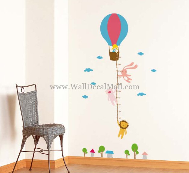 استیکر و برچسب دیواری اتاق کودک دختر در بالن کد h214