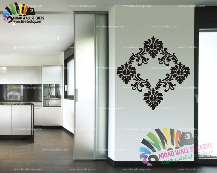 استیکر ستونی کلاسیک طرح داماسک Classic Damask Design Wallstickers کد h1180