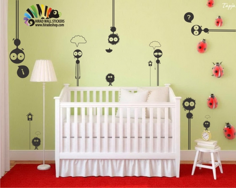 استیکر فانتزی کنه ها ticks wallstickers کد h043 استیکر فانتزی کنه ها ticks wallstickers کد h043