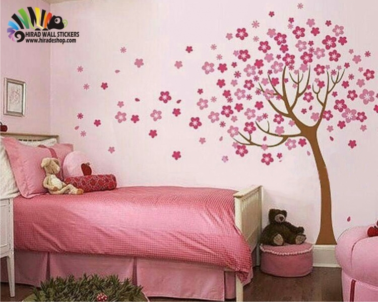 استیکر و برچسب دیواری درخت و شکوفه tree wall stickers کد h479