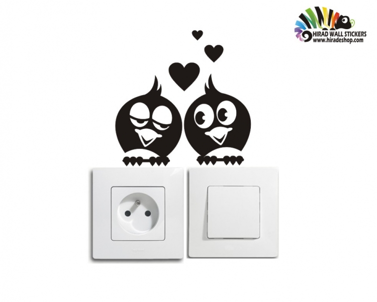 استیکر کلید و پریز جوجه های عاشق Switches and Sockets wallstickersکد h2224