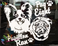 استیکر دیواری پت شاپ طرح صورت سگ Pet Shop Dog Face Design Wallstickers کد h1124