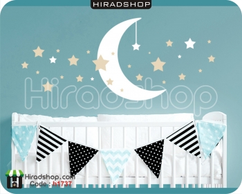 استیکر اتاق خواب ماه و ستاره moon,stars wallstickers کد h1737