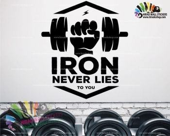 استیکر و برچسب دیواری ورزشی بدنسازی دمبل Bodybuilding Dumbbell Wallstickers کد h1452