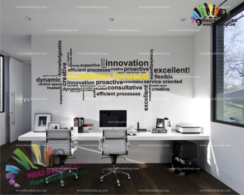 استیکر و برچسب دیواری اداری متن انگلیسی تمرکز مشتری customer focused wallsticker کد h1599