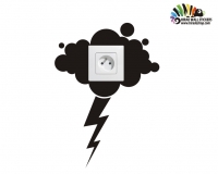 برچسب کلید و پریز رعد و برق thunder,lightning wallstickersکد h2151