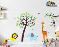 استیکر درخت شادی حیوانات ANIMALS HAPPY TREE کد h558