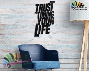 استیکر و برچسب دیواری متن انگلیسی trust the timing of your life کد h1261