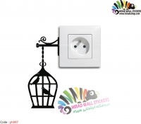 استیکر کلید و پریز قفس پرنده Birdcage Wallstickers کد h2442