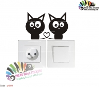 استیکر کلید و پریز گربه های عاشق Loving Cats Wallstickers کد h2483