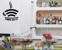 استیکر و برچسب دیواری کافی شاپ طرح وای فای Cafe Shop Wifi Wallstickers کد h962