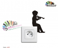 برچسب کلید و پریز پسر ویولن زن violinist boyکد h2410
