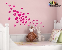 استیکر دیواری پک تکرار شونده و دخترانه قلب زیبا Repetitive Beautiful Heart Pack Wallstickers کد h273