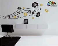 استیکر و برچسب دیواری گل در باد flower wall stickers کد h098