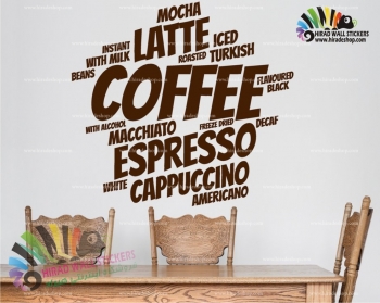 استیکر دیواری کافی شاپ قهوه اسپرسو Espresso Coffee Wallstickers کد h1245