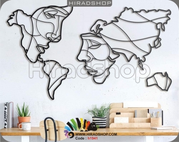 استیکر و برچسب دیواری نقش جهان و آژانس هواپیمایی worldmap,tarvel agency wallstickers کد h1941