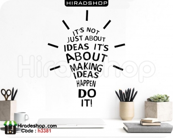 استیکر انگیزشی اداری ایده ها با طرح لامپ motivatinal wallsticker کد h3381