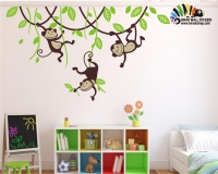 استیکر اتاق کودک میمون هاmonkeys wallstickers کد h089