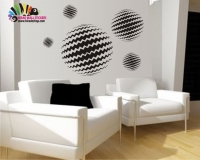 استیکر و برچسب دیواری دایره circle wallstickers 3d کد h004    