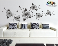 استیکر و برچسب دیواری گل 6 تکه flower wall stickers کد h113