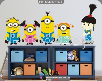 استیکر و برچسب دیواری اتاق کودک مینیون ها minion wallstickers  کد  h1666