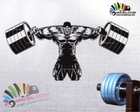 استیکر مرد بدن ساز ، باشگاه بدنسازی ، body building wall stickers  کدh785