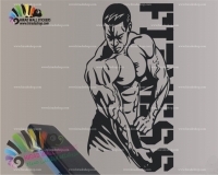 استیکر و برچسب دیواری ورزشی فیتنس فیگور مرد بدنساز Fitness Bodybuilder Figure Wallstickers کدh1111