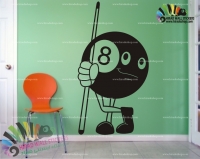 استیکر دیواری باشگاه بیلیارد و اسنوکر شار یا توپ بازی ایت بال بیلیارد 8Ball Pool Wallstickers کد h675